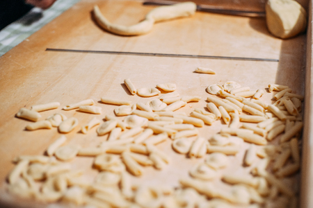 The making of Italian traditional pastaの写真素材
