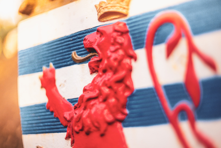 The red lion symbol of the Luxembourgish flagの写真素材