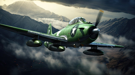 Military fighter jet flying in the clouds. 3d render illustration.の素材