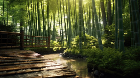Bamboo forest at Arashiyama, Kyoto, Japan.の素材