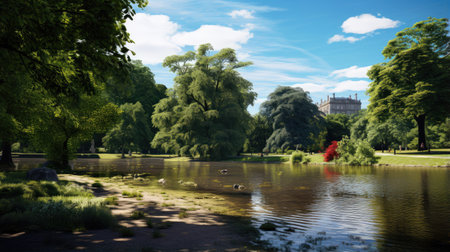 The Serpentine at Kensington Gardens.の素材