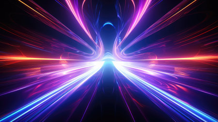 Abstract background. luminous swirling. Elegant glowing circle.  Sparking particle. Space tunnel. Glossy jellyfish. Colorful ellipse. Glint sphereの素材