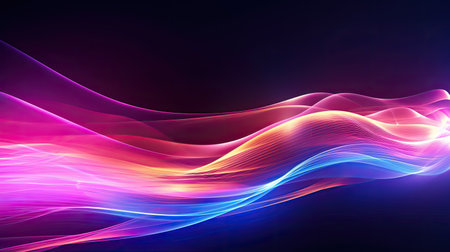 Abstract background with a glowing abstract waves, design with copyspaceの素材