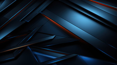 Dark blue abstract background with glowing lines. 3d rendering digital illustrationの素材