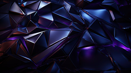 Abstract 3d rendering of chaotic polygonal shape. Futuristic crystal background.の素材
