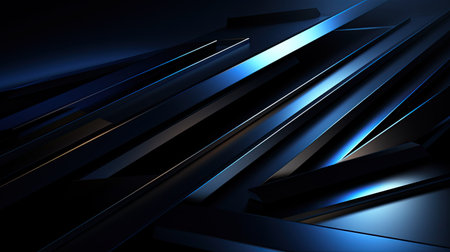 Abstract blue metallic background. 3d render, 3d illustration.の素材