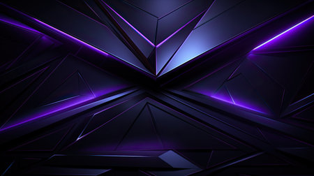 Dark abstract background with glowing triangles. 3d rendering, 3d illustration.の素材