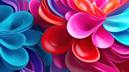 abstract colorful background with curved lines and swirls, 3d illustrationの素材