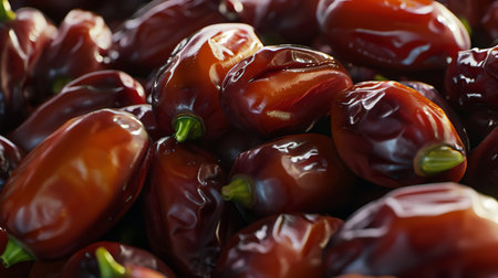 Close up of dried dates as background. Selective focus, shallow DOF.の素材