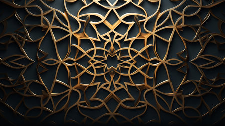 Arabic pattern. 3d illustration. Ramadan Kareem background.の素材