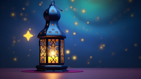 Ramadan Kareem background with arabic lantern. 3d renderingの素材