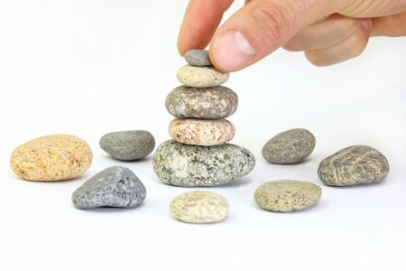 Harmony Still-life with a beautiful stoneの写真素材