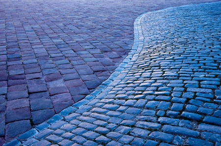 Fine, gray cobbled streetの写真素材