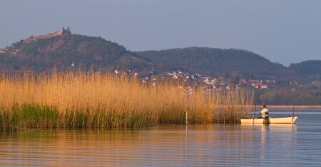 Beautiful waterfront landscape in Hungaryの写真素材