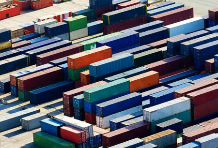 A lot of containers waiting for a landing