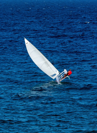 Sailing boat in the sea のeditorial素材