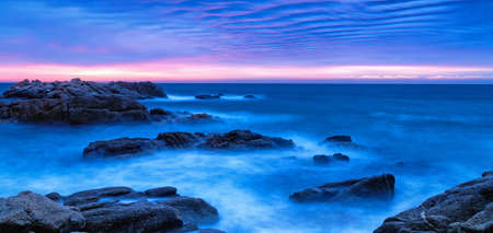 Beautiful sunrise in the coastal (Spain,Costa Brava)の写真素材