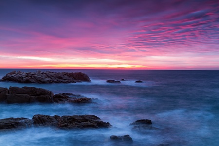 Beautiful sunrise in the coastal (Spain,Costa Brava) の写真素材