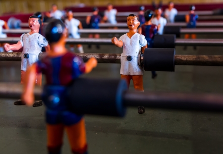 Close up of a table football playerの写真素材