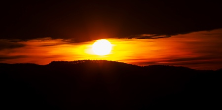 Beautiful sunset over the mountain