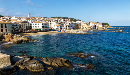 Beautiful coastal village in Spainのeditorial素材