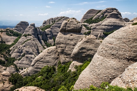 View of Montserrat mountains  Spain  の写真素材