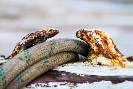 The fishing boat moorings ropeの写真素材