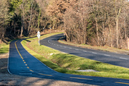 Bike path from the main roadの写真素材