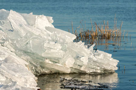 Many ice-floes on the lakeの写真素材
