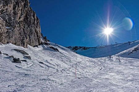 Snowy mountains in Spain (Masella),ski resortの写真素材