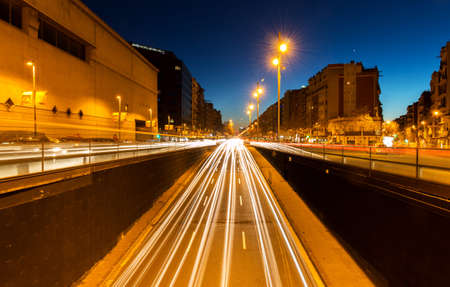 Night lights on the streetの写真素材