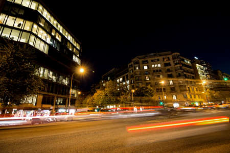 Night lights on the streetの写真素材