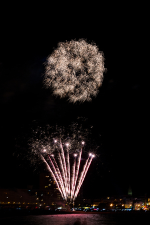 Fireworks light up the skyの写真素材