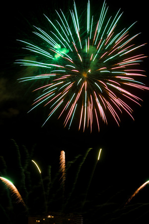 Fireworks light up the skyの写真素材