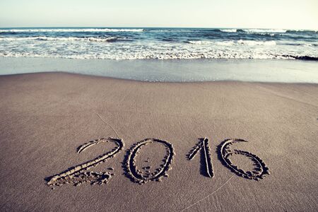 Drawing 2016 on the sandの写真素材