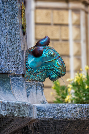 Beautiful Zsolnay Fountain  in Pecs, Hungaryの写真素材