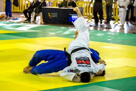 Competitors in Catalan Senior Judo Championships in Barcelona, 29 october 2016, Barcelona Spainのeditorial素材