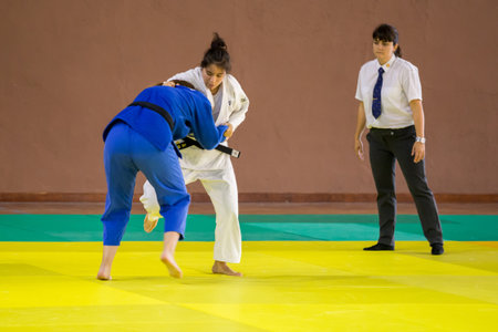 Competitors in Catalan Senior Judo Championships in Barcelona, 29 October 2016, Barcelona Spain