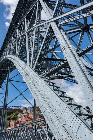 Dom Luise I bridge at the Douro River, 23. may 2014 city Porto of Portugalのeditorial素材