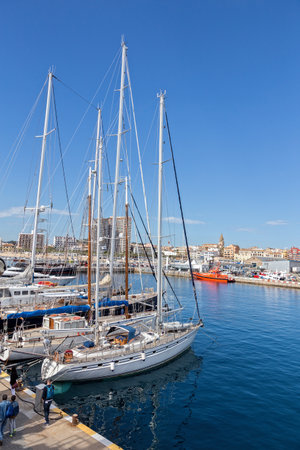 Sailboats on the sea in Spain, 14 May 2017のeditorial素材