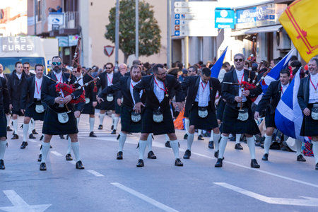 Palamos, Spain - february 10, 2018, Traditional carnival parade in a small town Palamos, in...