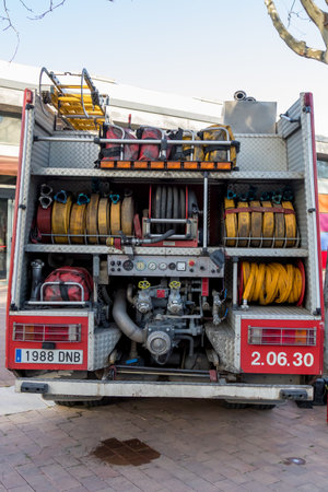 Firemanâs exhibition on village Palamos March 10, 2018 , Spainのeditorial素材