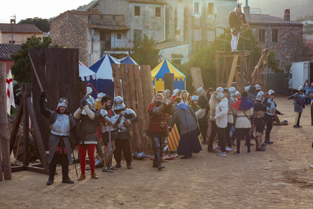 Medieval market festival in spanish village Calonge, 04.01 2018 village Calonge of Spain
