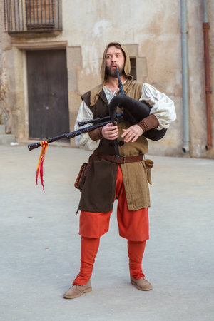 Medieval market festival in spanish village Calonge, 04.01 2018 village Calonge of Spainのeditorial素材