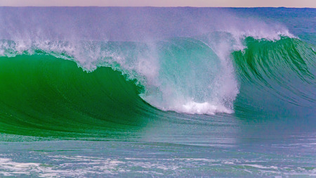 Beautiful big waves on the Spanish mediterranean oceanの写真素材