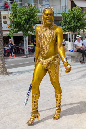 Pride of the lesbian, gay, bisexual and transgender People in the streets of Sitges, Spain on 17. Juny, 2018のeditorial素材