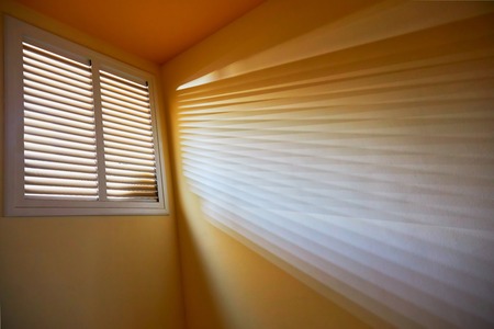 Interesting light texture effect through the window on the corridorの写真素材