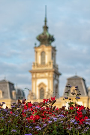 Famous Hungarian castle in a town Keszthelyのeditorial素材