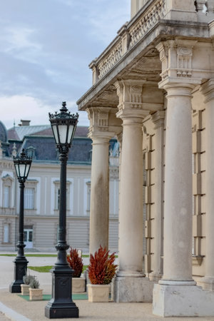 Famous Hungarian castle in a town Keszthelyのeditorial素材