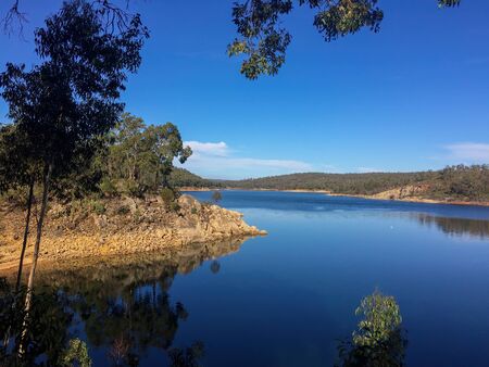 Beautiful landscape from a blue lake, Sawyers valley in Western Australia, Lake CY o Connor. Near city Perthの写真素材
